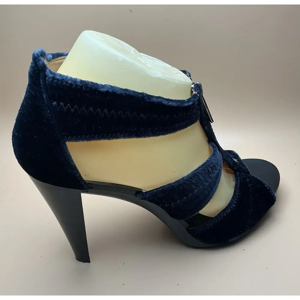 Michael Kors Berkley Blue‎ Velvet T-Strap Sz 9M, Preowned